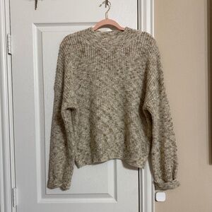 Melrose and Market Tan and Brown Heathered Knit Sweater